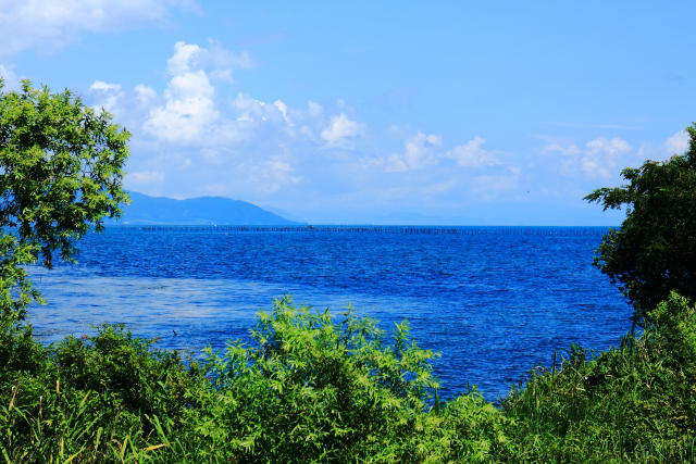 晴れた日の琵琶湖の景色